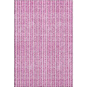 HomeRoots 8' X 10' Blush & Ivory Striped Area Rug - Machine Washable, UV Protected, Stain Resistant for Homes 673835