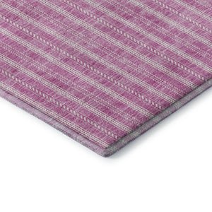 HomeRoots 8' X 10' Blush & Ivory Striped Area Rug - Machine Washable, UV Protected, Stain Resistant for Homes 673835