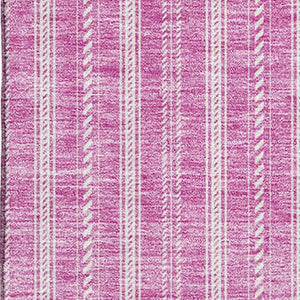 HomeRoots 8' X 10' Blush & Ivory Striped Area Rug - Machine Washable, UV Protected, Stain Resistant for Homes 673835