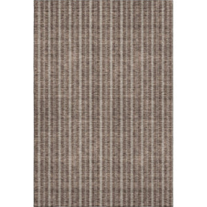 HomeRoots 8' X 10' Brown and Ivory Striped Washable Area Rug – Durable, UV-Protected, Ideal for Busy Homes! 673841