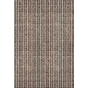 HomeRoots 8' X 10' Brown and Ivory Striped Washable Area Rug – Durable, UV-Protected, Ideal for Busy Homes! 673841