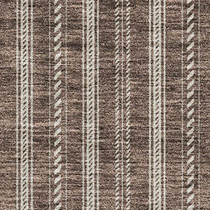 HomeRoots 9' X 12' Brown And Ivory Striped Washable Area Rug - Durable, UV-Protected Design for Busy Homes 673842