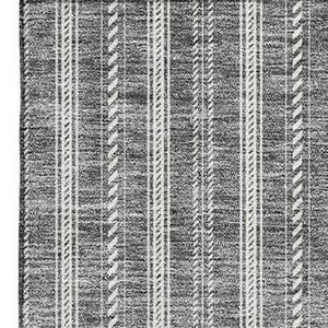 HomeRoots 5' X 8' Gray And Ivory Striped Area Rug - Washable, UV Protected, Stain-Resistant for Homes with Pets 673845