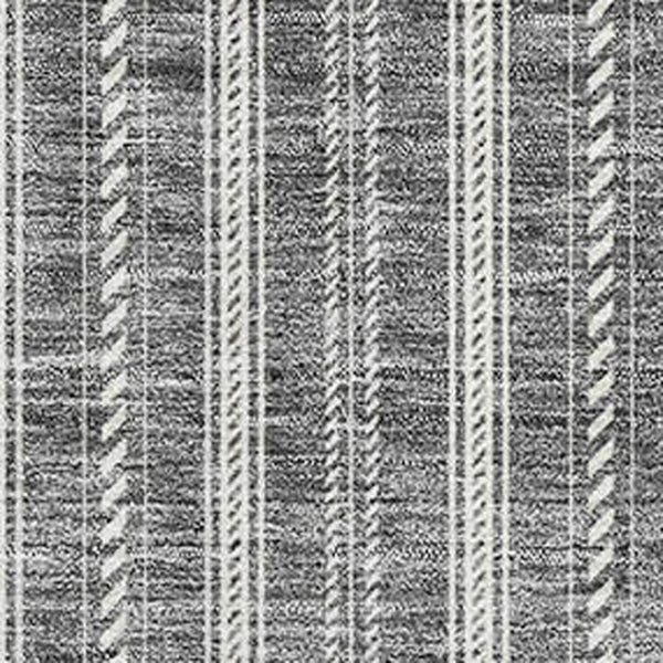 HomeRoots 9' X 12' Gray and Ivory Striped Washable Area Rug with UV Protection for Stylish, Busy Homes 673848