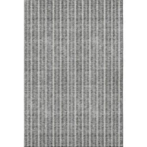 HomeRoots 10' Gray and Ivory Striped Washable Area Rug - UV Protected, Durable, Easy Care for Busy Homes 673849