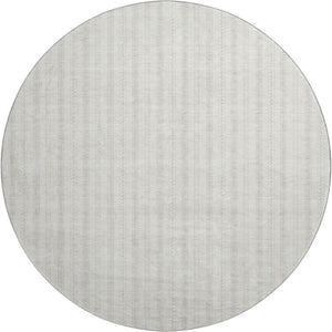 HomeRoots 8' Ivory And Beige Striped Round Rug - Washable, UV Protected, Perfect for Living Spaces & Pets! 673852