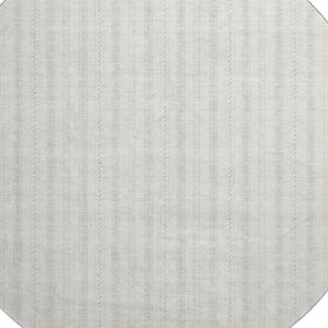 HomeRoots 8' Ivory And Beige Striped Round Rug - Washable, UV Protected, Perfect for Living Spaces & Pets! 673852