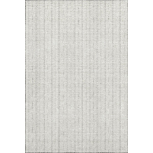 HomeRoots 10' X 14' Ivory and Beige Striped Area Rug - Washable, UV-Protected, Durable, Easy-Clean Design 673855