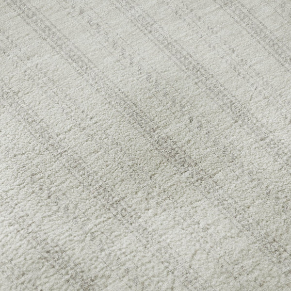 HomeRoots 10' X 14' Ivory and Beige Striped Area Rug - Washable, UV-Protected, Durable, Easy-Clean Design 673855
