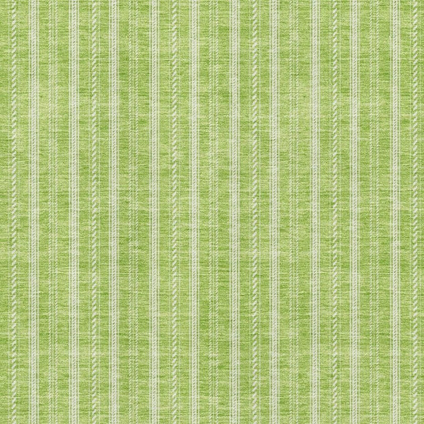 HomeRoots 5' X 8' Vibrant Lime Green and Ivory Striped Washable Area Rug with UV Protection for Any Space 673857