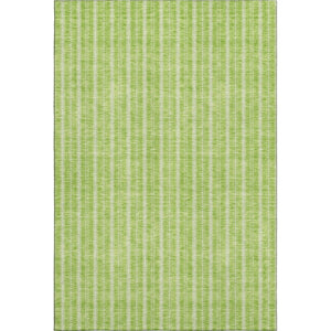 HomeRoots 9' X 12' Vibrant Lime Green & Ivory Striped Area Rug - Durable, Stain Resistant, UV Protected Design 673860