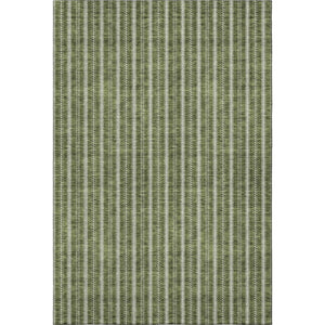 HomeRoots 5' X 8' Olive Green Striped Area Rug - Washable, UV Protected, Durable for Kids & Pets, Stylish Decor 673863