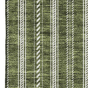 HomeRoots 9' X 12' Olive Green Striped Area Rug - Stylish, Washable, Stain Resistant, UV Protected for Homes 673866