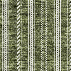 HomeRoots 10' Olive Green & Ivory Striped Washable Area Rug with UV Protection for High-Traffic Spaces 673867