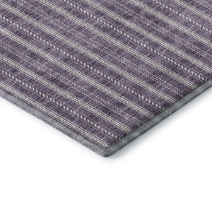 HomeRoots 5' X 8' Purple And Ivory Striped Area Rug - Washable, Stain-Resistant, UV Protected for Every Space! 673869