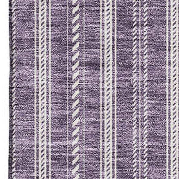HomeRoots 5' X 8' Purple And Ivory Striped Area Rug - Washable, Stain-Resistant, UV Protected for Every Space! 673869