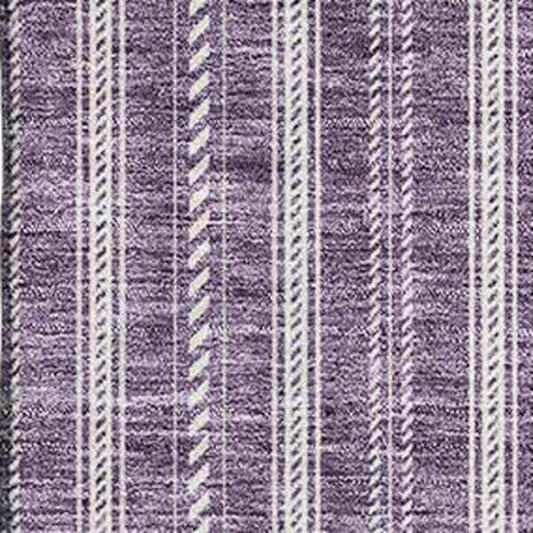 HomeRoots 8' X 10' Striking Purple and Ivory Striped Area Rug - Durable, Washable, UV-Protected for Busy Homes 673871
