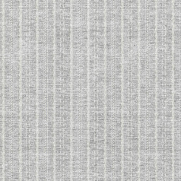 HomeRoots 9' X 12' Stylish Silver & Ivory Striped Washable Area Rug with UV Protection for Modern Homes 673878
