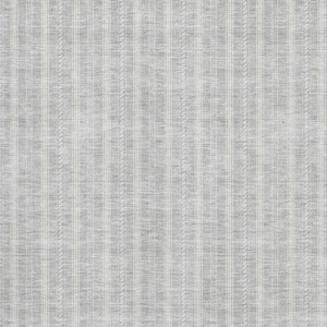 HomeRoots 10' X 14' Silver and Ivory Striped Washable Area Rug - Durable, UV-Protected, Stain-Resistant Design! 673879