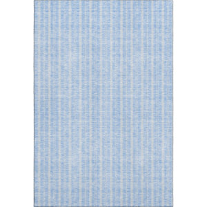 HomeRoots 5' X 8' Sky Blue & Ivory Striped Area Rug – Durable, Washable, UV Protected for High-Traffic Spaces 673881