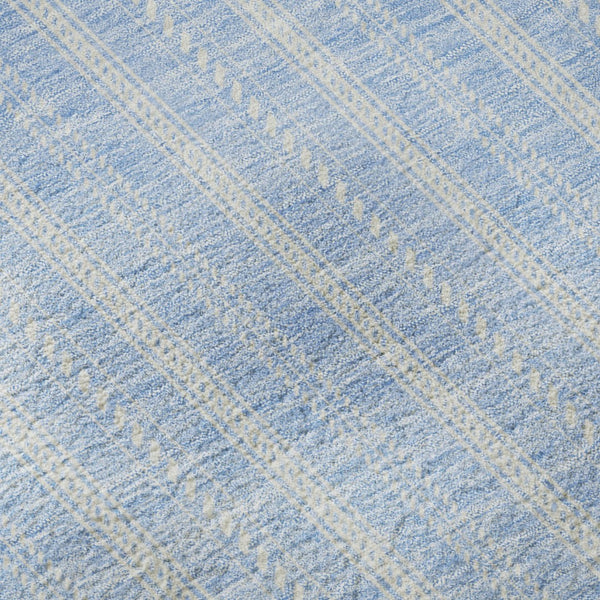 HomeRoots 5' X 8' Sky Blue & Ivory Striped Area Rug – Durable, Washable, UV Protected for High-Traffic Spaces 673881