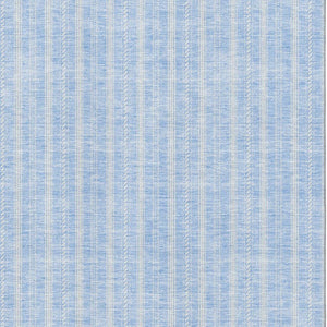 HomeRoots 9' X 12' Sky Blue & Ivory Striped Area Rug - Washable, UV-Protected, Stylish for Homes & Pets 673884