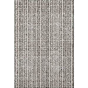 HomeRoots 8' X 10' Taupe and Ivory Striped Washable Area Rug with UV Protection for High-Traffic Spaces 673889