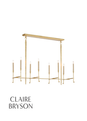 Wildwood Diego Hand-Hammered Gold Leaf Chandelier With 8 Candle Lights — Luxe Steel Frame For Dining Rooms 67389