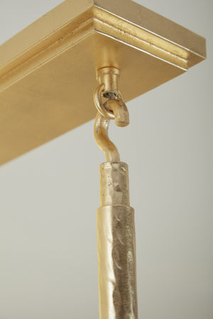 Wildwood Diego Hand-Hammered Gold Leaf Chandelier With 8 Candle Lights — Luxe Steel Frame For Dining Rooms 67389