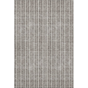HomeRoots 10' X 14' Taupe and Ivory Striped Area Rug - Washable, UV-Protected, Durable Design for Busy Homes 673891