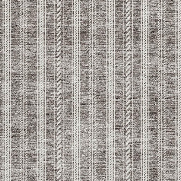 HomeRoots 10' X 14' Taupe and Ivory Striped Area Rug - Washable, UV-Protected, Durable Design for Busy Homes 673891