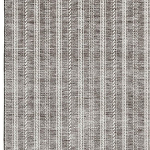 HomeRoots 10' X 14' Taupe and Ivory Striped Area Rug - Washable, UV-Protected, Durable Design for Busy Homes 673891