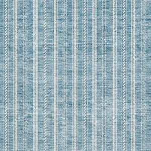 HomeRoots 8' X 10' Teal and Ivory Striped Area Rug - Washable, UV-Protected, Durable for Kids and Pets! 673895