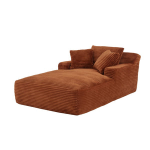 English Elm Oversized Chaise Lounge Chair - Plush Corduroy, No Assembly, Ergonomic Comfort For Living & Office W2339P318003-GIGA
