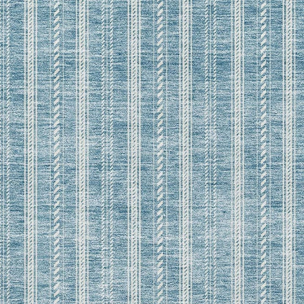 HomeRoots 10' Teal and Ivory Striped Area Rug - Washable, UV-Protected, Durable for High-Traffic Spaces! 673897