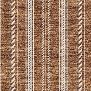 HomeRoots 8' X 10' Terra Cotta & Beige Striped Area Rug – Washable, UV Protected, Durable for Homes with Pets 673901