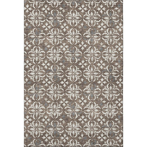 HomeRoots 5' X 8' Brown and Ivory Floral Area Rug – Washable, Stain-Resistant, UV Protected for Everyday Elegance 673911