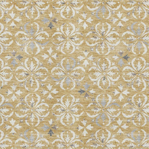 HomeRoots 5' X 8' Elegant Gold and Gray Floral Area Rug - Durable, Washable with UV Protection for Home Style 673923