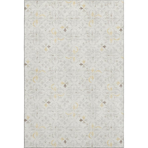 HomeRoots 8' X 10' Ivory and Beige Floral Washable Area Rug - Durable, UV Protected, Perfect for High-Traffic Homes 673943