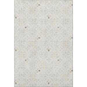 HomeRoots 8' X 10' Ivory and Beige Floral Washable Area Rug - Durable, UV Protected, Perfect for High-Traffic Homes 673943