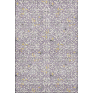 HomeRoots 8' X 10' Elegant Lavender and Ivory Floral Area Rug - Washable, Stain Resistant, UV Protected Design 673949