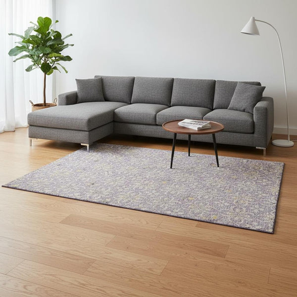 HomeRoots 9' X 12' Elegant Lavender & Ivory Floral Area Rug - Washable, Stain Resistant, UV Protected Design! 673950