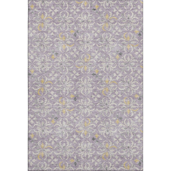 HomeRoots 10' X 14' Floral Area Rug in Lavender & Ivory - Washable, Stain-Resistant, UV Protected Elegance 673951