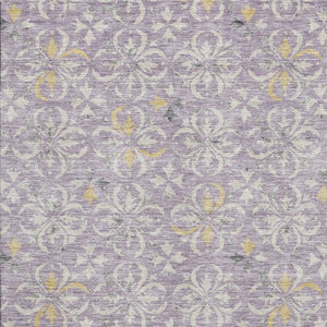 HomeRoots 10' X 14' Floral Area Rug in Lavender & Ivory - Washable, Stain-Resistant, UV Protected Elegance 673951