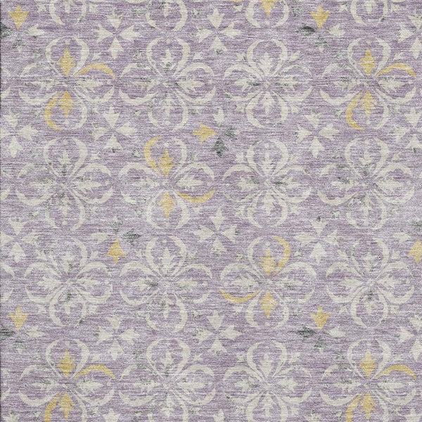 HomeRoots 10' X 14' Floral Area Rug in Lavender & Ivory - Washable, Stain-Resistant, UV Protected Elegance 673951