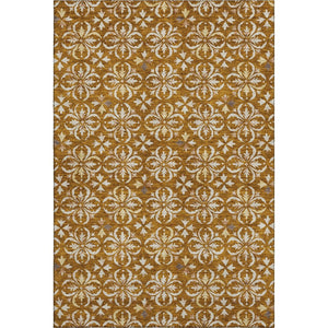 HomeRoots 8' X 10' Washable Floral Area Rug in Rust & Beige – UV Protected, Stain-Resistant, Durable Design 673961