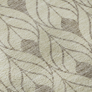 HomeRoots 5' X 8' Washable Beige and Taupe Geometric Area Rug with UV Protection - Perfect for High-Traffic Areas! 673977