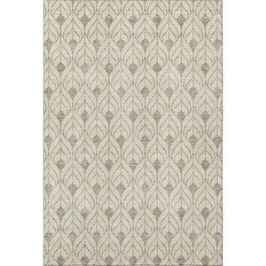 HomeRoots 5' X 8' Washable Beige and Taupe Geometric Area Rug with UV Protection - Perfect for High-Traffic Areas! 673977