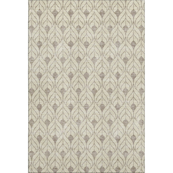 HomeRoots 8' X 10' Beige and Taupe Geometric Area Rug - Stylish, Washable, UV-Protected for High-Traffic Spaces 673979