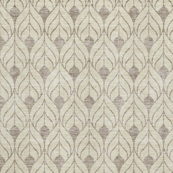 HomeRoots 8' X 10' Beige and Taupe Geometric Area Rug - Stylish, Washable, UV-Protected for High-Traffic Spaces 673979